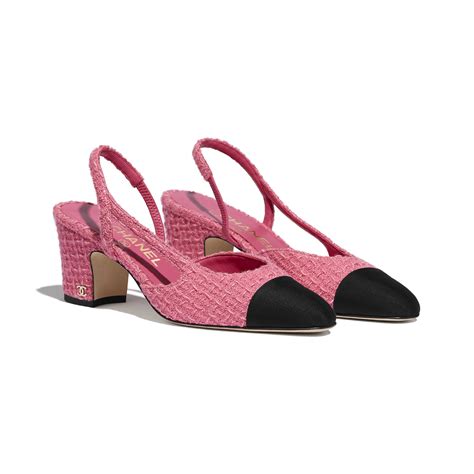 chanel pink sling back|Chanel slingback heels.